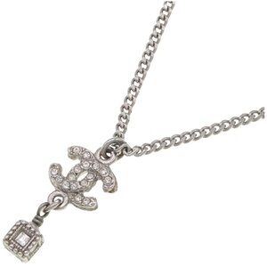 CHANEL CoCo Silver Mark Crystal Necklace